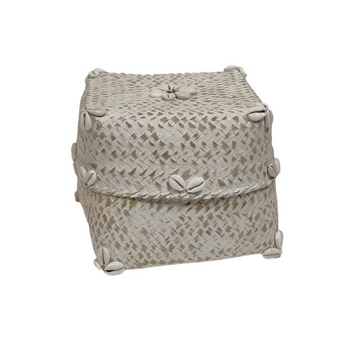 Decorative / Basket Bambo Besek White Wash