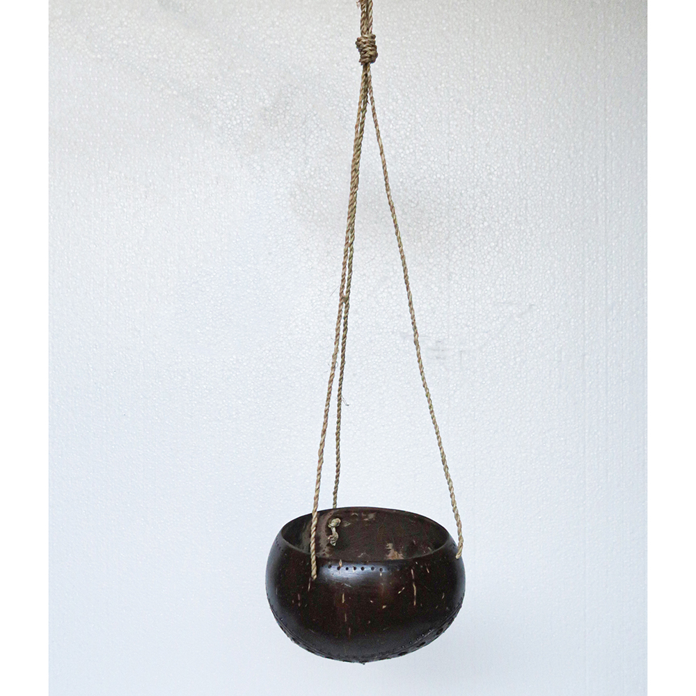 Coconut Shell Rope Bowl Planter Hanging