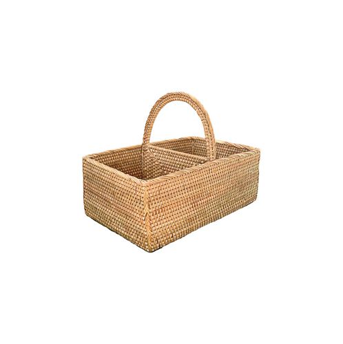 Decorative Rattan Basket 2 Section